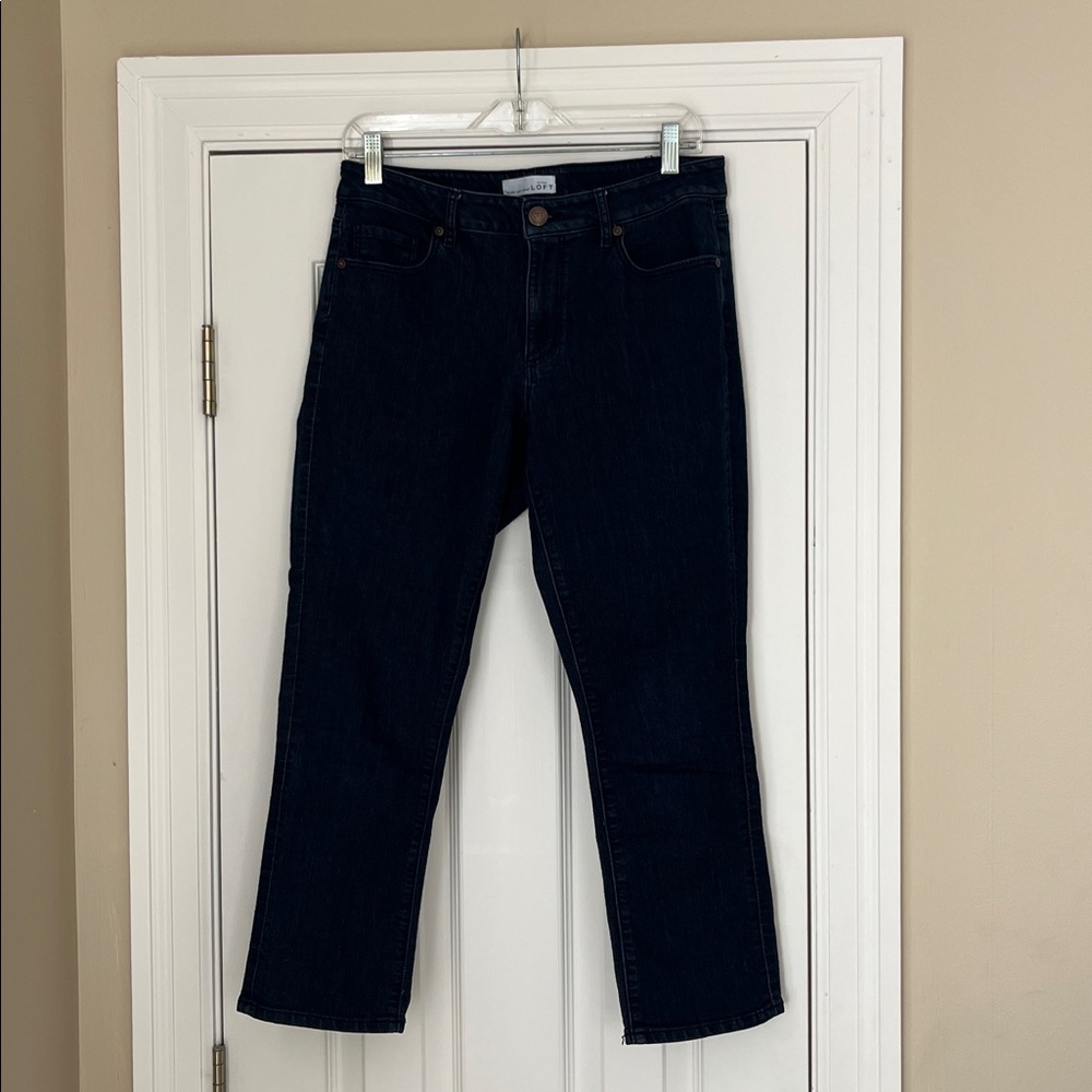 LOFT Curvy Kick Crop Jeans Classic Denim